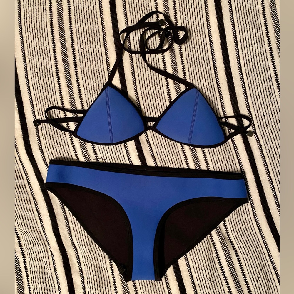 Triangl Malibu Blue bikini. Size small top. Size medium bottom. LN condition
